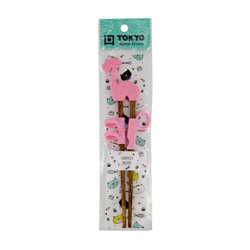 TDS Chopsticks for Children Pink Giraffe 22cm