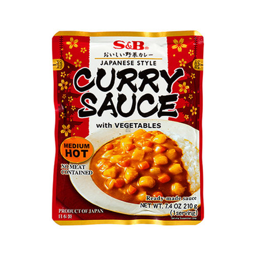 S&B Japanese Curry Sauce with Vegetable medium hot 210g