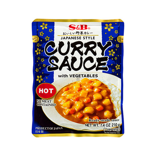 S&B Japanese Curry Sauce with Vegetable hot 210g