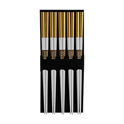TDS Chopsticks Gold & White (5 pairs)