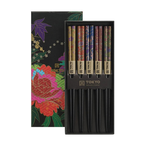 TDS Chopsticks Giftbox Peony Flower (5 pairs)