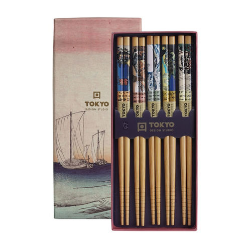 TDS Chopsticks Giftbox Woodblock Print (5 pairs)