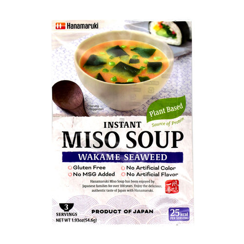 Hanamaruki Instant Miso Soup Wakame Vegan 54,6g (japanese Soup)
