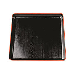 Urushi-coated Tray Black/Red 36x36cm