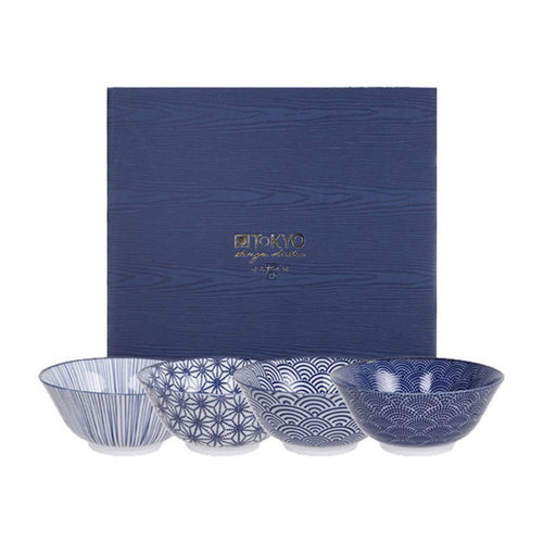 Nippon Blue Tayo Bowl Giftset 4pcs 500ml